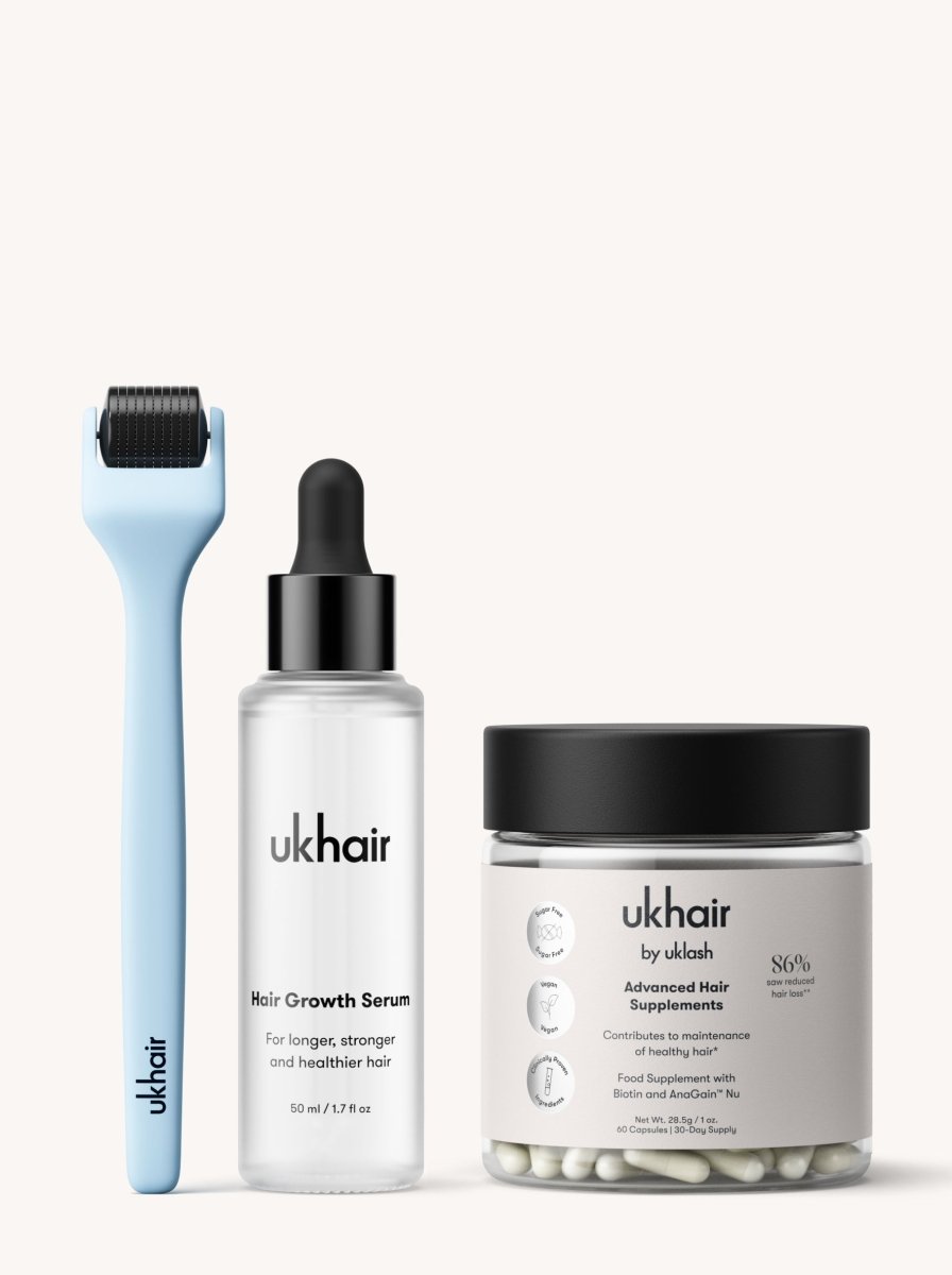 Sérum de Crecimiento del Cabello + Suplementos Capilares Avanzados + Advanced Scalp Dermaroller - UKLASH España